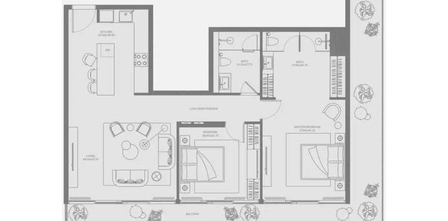 Apartamento en Arjan, Dubai, EAU 2 dormitorios, 127.44 m² № 700361