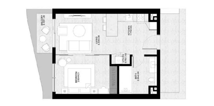 Apartament në The Strand Lunara në Ras Al Khaimah, Emiratet e Bashkuara Arabe 1 dhomë gjumi, 66.24 m2. № 710584
