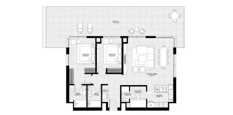 Apartament në The Strand Lunara në Ras Al Khaimah, Emiratet e Bashkuara Arabe 2 dhoma gjumi, 118.36 m2. № 710587