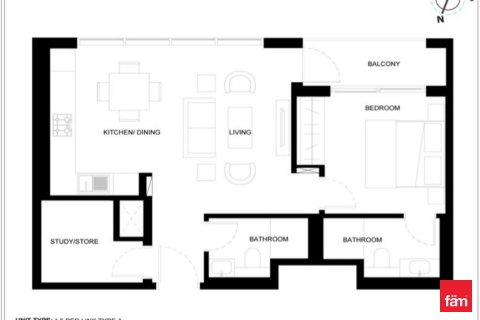 Byt v Ras Al Khor, Dubai, SAE 1 ložnice, 67.3 m² Č.: 638351 - fotografie 12