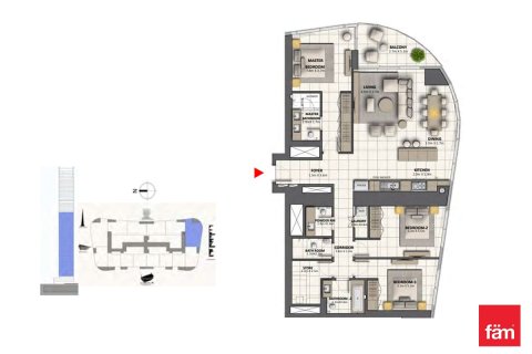 Apartment til salg i Dubai, UAE 3 soveværelser, 173.3 kvm № 638349 - foto 30