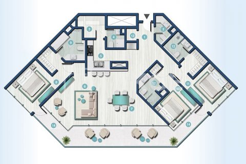 Byt v Ras Al Khaimah, SAE 1 pokoj, 45 m² Č.: 633420 - fotografie 18
