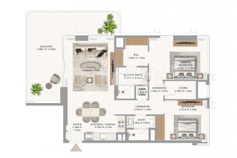 Penthouse di Al Marjan Island, Ras Al Khaimah, UEA 2 kamar tidur, 108 m2 nomor 633423 - foto 11