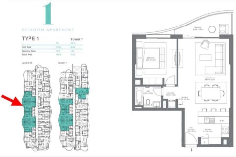 Dzīvoklis Mina Al Arab, Ras Al Khaimahjā, AAE 1 istaba, 73 m2 Nr. 656581 - attēls 3
