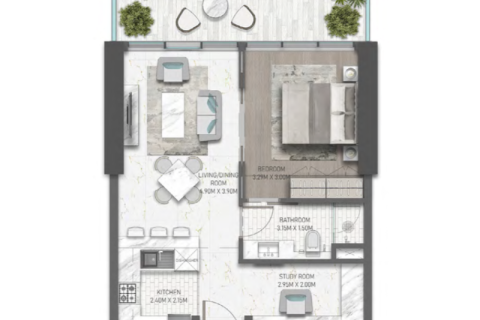 Apartment til salg i DAMAC Hills (Akoya by DAMAC), Dubai, UAE 1 soveværelse № 690179 - foto 6