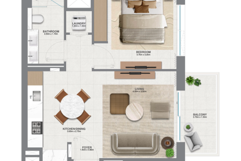 Lägenhet till försäljning i Dubai South (Dubai World Central), Dubai, UAE 1 sovrum, 66 kvm Nr. 690177 - fotografi 6