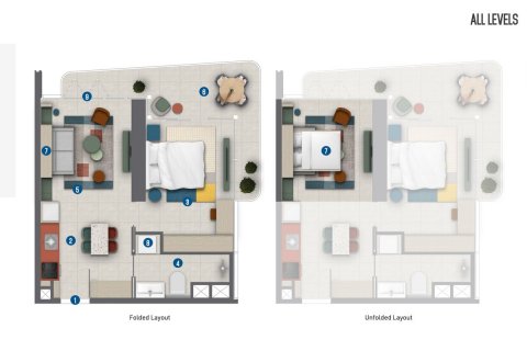 Byt v Business Bay, Dubai, SAE 1 ložnice, 56.6 m² Č.: 633606 - fotografie 12