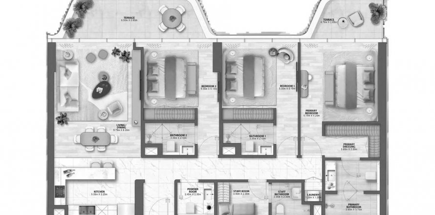 Byt v PASSO v Palm Jumeirah, Dubai, SAE 3 ložnice, 197 m² Č.: 630649