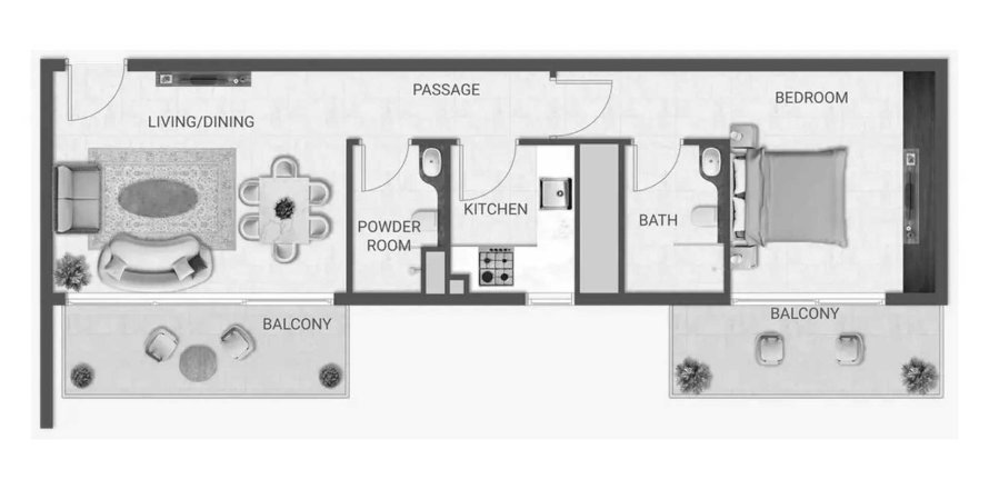 Apartmen di Crown Palace di Dubai South (Dubai World Central), UAE 1 bilik tidur, 66.3 meter persegi № 640971