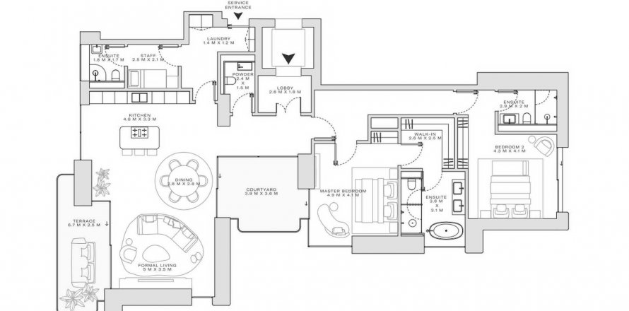Floor plan «TYPE A», 2 bedrooms, in Solaya