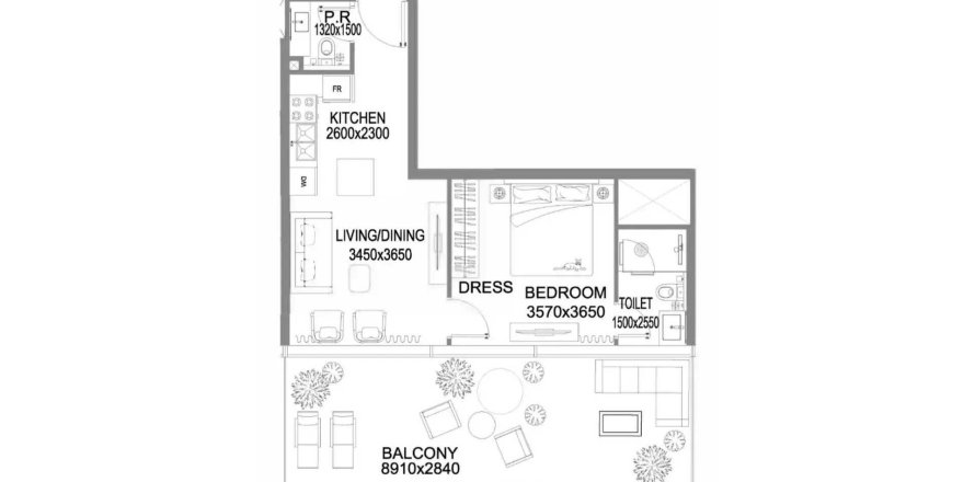Korter asukohaga The WOW Tower asukohaga Dubai Land, AÜE: 1 magamistoaga, 71.99 m² Nr 705482