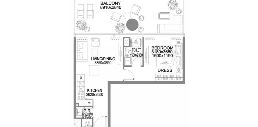 Korter asukohaga The WOW Tower asukohaga Dubai Land, AÜE: 1 magamistoaga, 73.53 m² Nr 705483