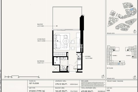 Apartament na sprzedaż w Dubai, ZEA 1 pokój, 40 mkw., nr 730843 - zdjęcie 17
