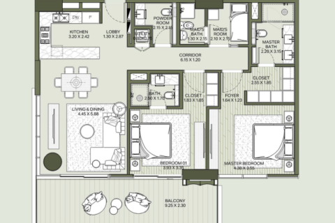 Al Wasl, Dubai, BAE’de satılık daire 1 yatak odası, 82 m&sup2; No 689906 - fotoğraf 10
