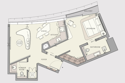 Leilighet til salgs i Al Marjan Island, Ras Al Khaimah, Emiratene 1 soverom, 67 kvm Nr. 689876 - Foto 11