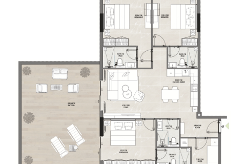 Byt v Dubai, SAE 1 ložnice, 59 m² Č.: 689872 - fotografie 5