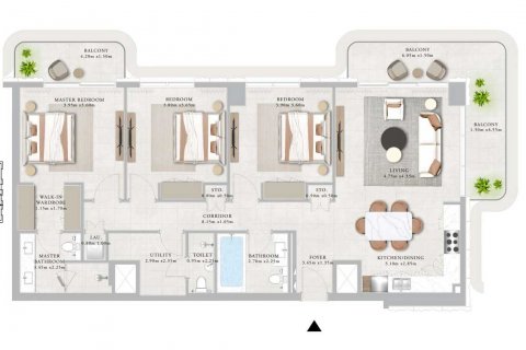 Byt v CLEARPOINT v Dubai, SAE 3 ložnice, 162 m² Č.: 637051 - fotografie 4