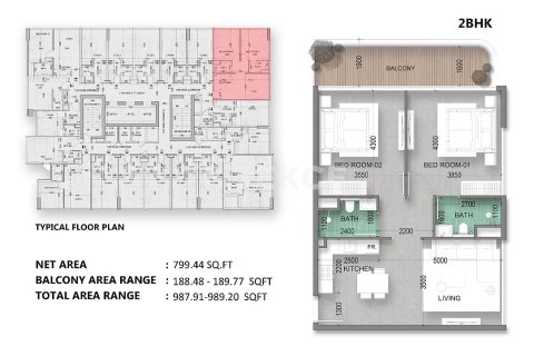 Apartament de vânzare în Dubai Land, Dubai, EAU 2 dormitoare, 92 mp. №766228 - poză 25