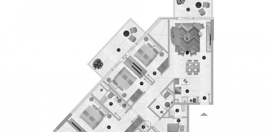 Lakás az Interiors by Missoni lakóparkban itt: Dubai, EAE, 3 hálószoba, 120.56 m², azonosító: 638494