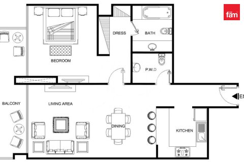 Apartament na sprzedaż w Dubai Marina, Dubai, ZEA 1 sypialnia, 85.4 mkw., nr 738967 - zdjęcie 17