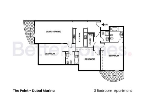 Apartman u gradu Dubai Marina, UAE 2 spavaće sobe, 148 m2 Br. 643389 - Slika 11