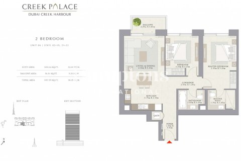 Byt v Dubai Creek Harbour (The Lagoons), SAE 2 ložnice, 98.24956765 m² Č.: 701986 - fotografie 5