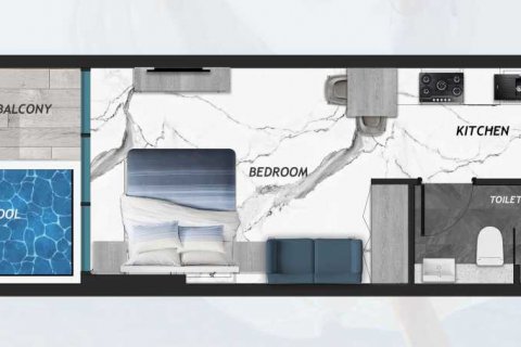 Byt v Arjan, Dubai, SAE 1 pokoj, 40 m² Č.: 636936 - fotografie 3