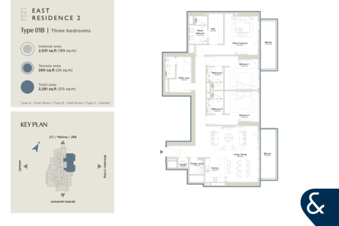 Jumeirah Islands, Dubai, BAE’de satılık daire 2 yatak odası, 265 m&sup2; No 697633 - fotoğraf 10