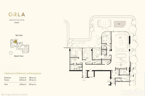 Byt v Palm Jumeirah, Dubai, SAE 4 ložnice, 660 m² Č.: 680714 - fotografie 12
