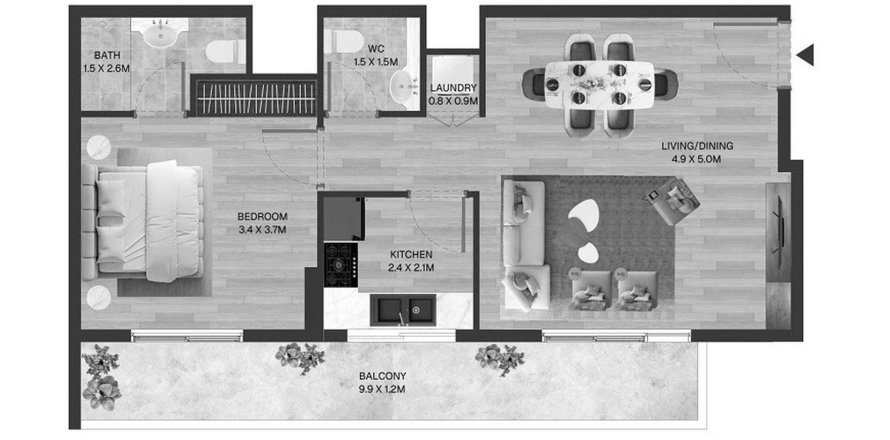 Appartement à Dubai Land, Dubai, EAU: 1 chambre, 72 m2 № 708513