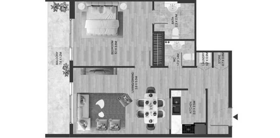 Appartement à Dubai Land, Dubai, EAU: 1 chambre, 77 m2 № 708516