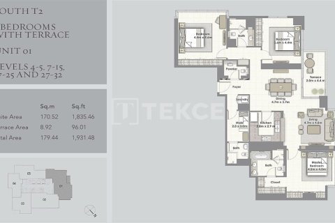 Apartemen di Dubai, UEA 2 kamar tidur, 248 m2 nomor 678797 - foto 24