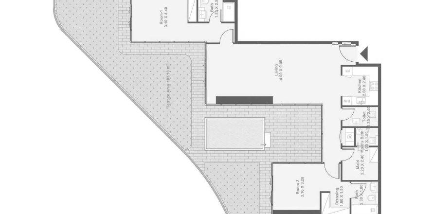 Apartment i Abu Dhabi, UAE 2 soveværelser, 205.32 kvm № 708489