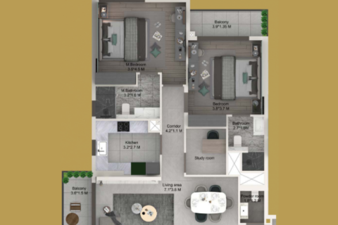 Apartament na sprzedaż w Al Furjan, Dubai, ZEA 2 sypialnie, 111 mkw., nr 689907 - zdjęcie 2