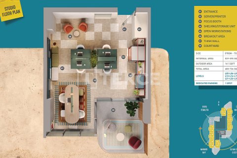 Iroda itt: Business Bay, Dubai, EAE, 1 hálószoba, 126 m², azonosító: 699456 - fénykép 25