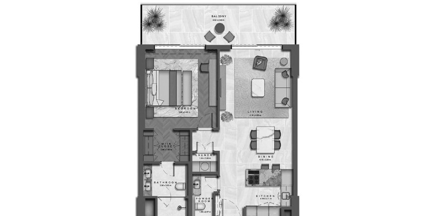 Lakás a The Arthouse lakóparkban itt: Saadiyat Island, Abu Dhabi, EAE, 1 hálószoba, 100.6 m², azonosító: 758553