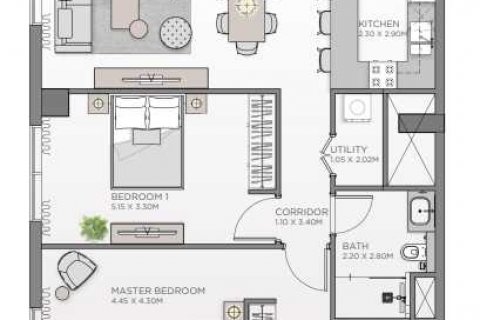 Apartmen di Al Wasl, Dubai, UAE 2 bilik tidur, 123 meter persegi № 636886 - foto 5
