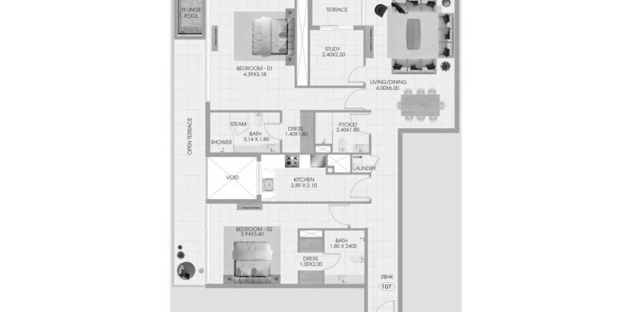 Apartment sa Bonds Avenue sa Dubai, UAE 2 silid-tulugan, 144.56 sq.m. № 707478