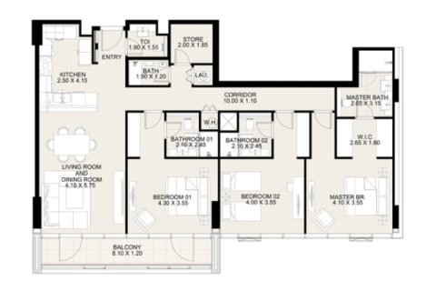 Apartman u gradu Dubai, UAE 1 spavaća soba, 91 m2 Br. 689699 - Slika 5