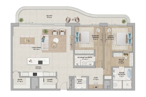 Apartamento en venta en Abu Dhabi, EAU 1 dormitorio № 689698 - foto 7