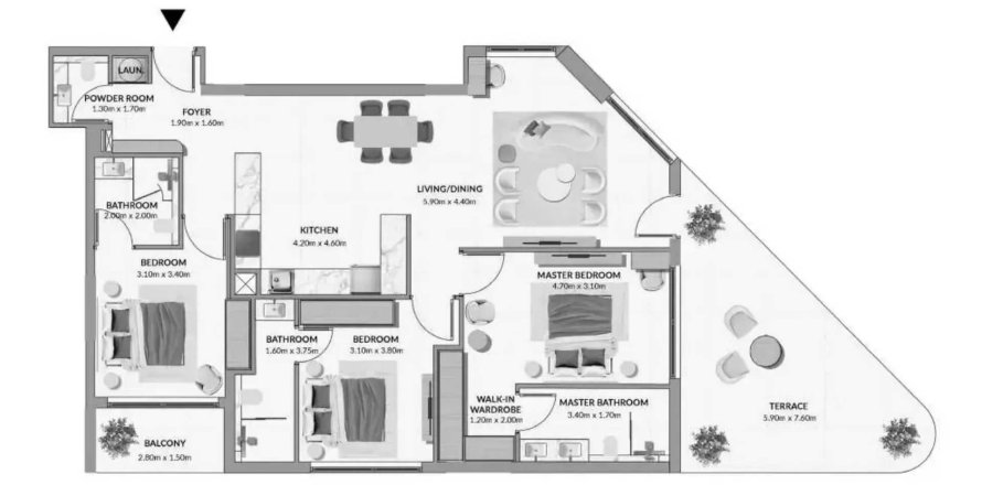 Apartment in Woodland Terraces by AMIS in Nadd Al Sheba, Dubai, UAE 3 bedrooms, 151.52 sq.m. № 717531