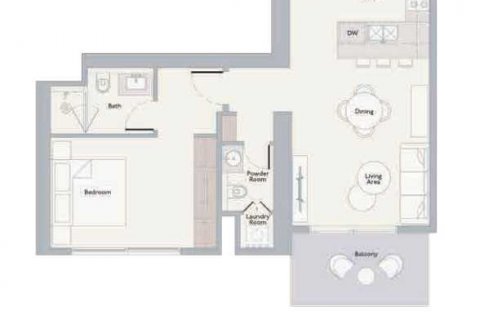 Byt v THE HIGHBURY v Mohammed Bin Rashid City, Dubai, SAE 1 ložnice, 84 m² Č.: 637224 - fotografie 3