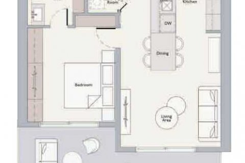 Byt v THE HIGHBURY v Mohammed Bin Rashid City, Dubai, SAE 1 ložnice, 81 m² Č.: 637225 - fotografie 3