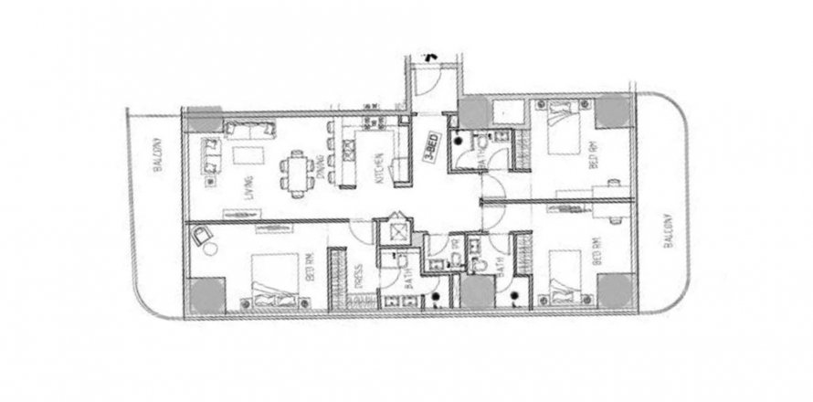 آپارتمان در Dubai Harbour، Dubai ، امارات متحده عربی 3 خوابه ، 167.23 متر مربع.  شماره 406782