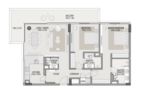 Lägenhet till försäljning i Dubai Hills Estate, Dubai, UAE 1 rum, 35 kvm Nr. 732498 - fotografi 8