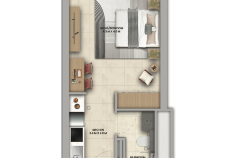Müüa korter on the Saadiyat Island, Abu Dhabi, AÜE: 1 toaline, 30 m² Nr 732528 - pilt 3