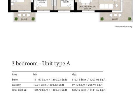Apartman u Town Square, Dubai, UAE 1 spavaća soba, 59 m2 Br. 728405 - fotografija 11