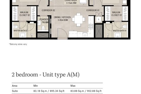 Apartman u Town Square, Dubai, UAE 1 spavaća soba, 59 m2 Br. 728405 - fotografija 10