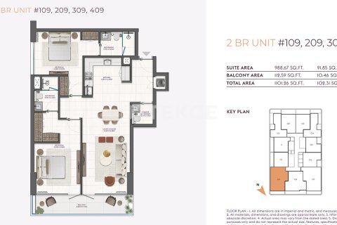 Apartment til salg i Dubai, UAE 2 soveværelser, 98 kvm № 706423 - foto 24
