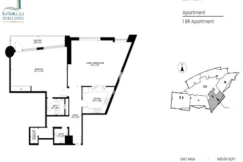 Apartman u gradu Dubai Media City, UAE 1 spavaća soba, 83.41017146 m2 Br. 699410 - Slika 12